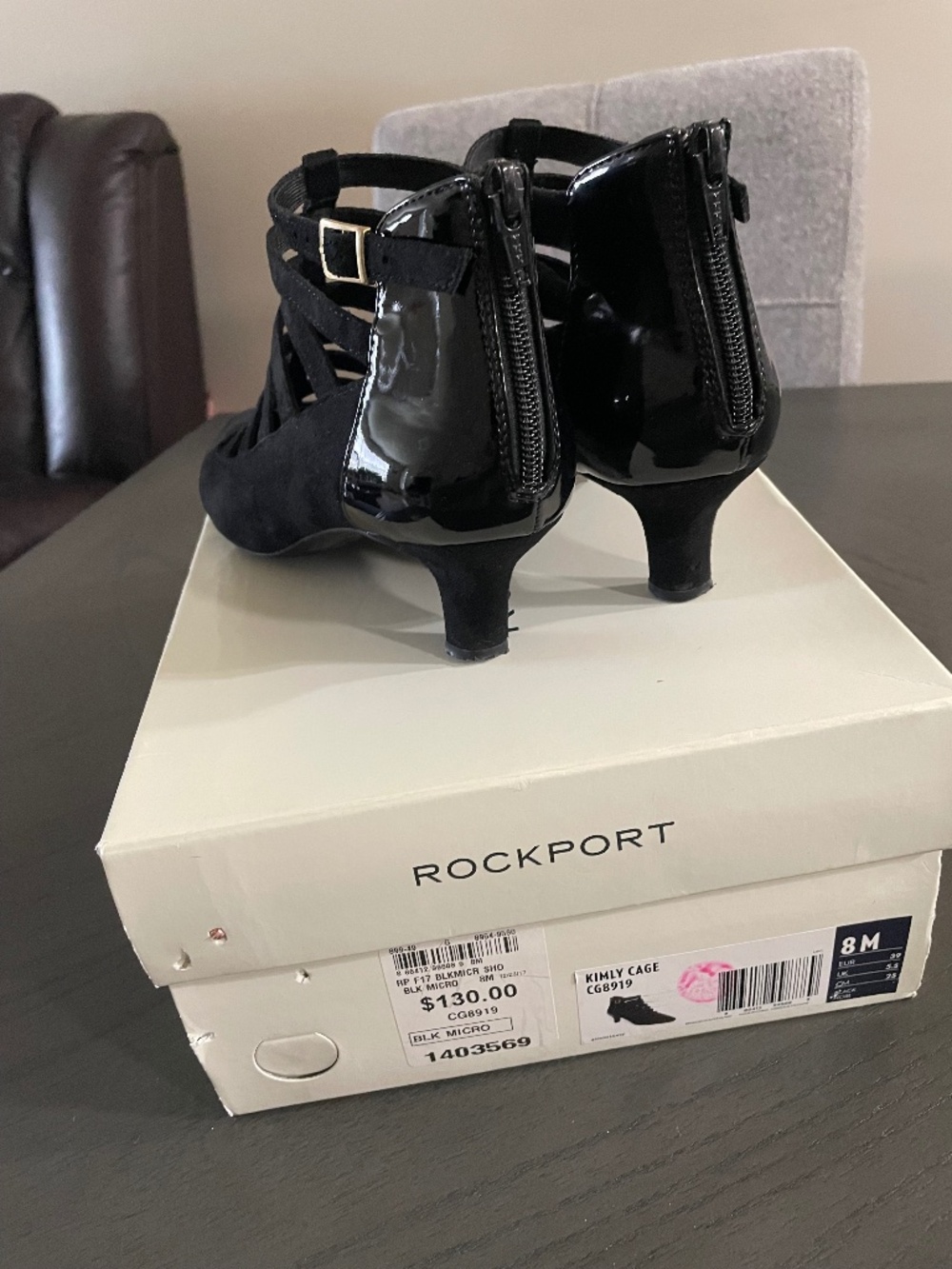 Black Strappy Pointed Toe Heels – Women’s Elegant Dress Shoes with Side Zipper